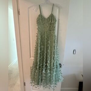 Green Butterfly Midi Dress
